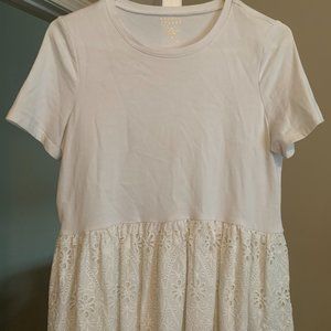 Kate Spade eyelet flounce tee